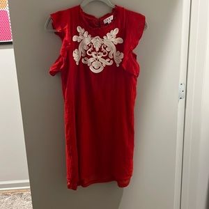 THML red and white dress